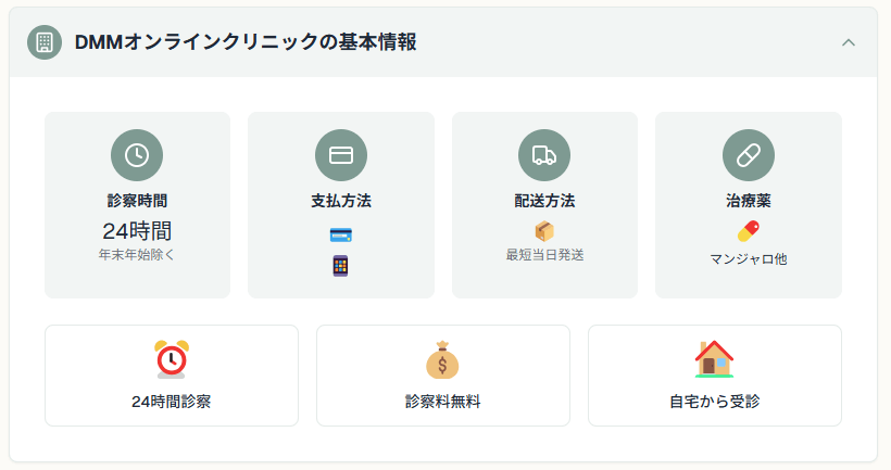 マンジャロのダイエットができる「DMMオンラインクリニック」の基本情報