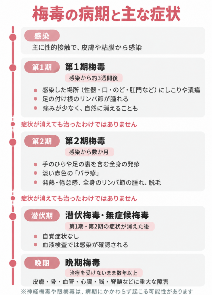梅毒の病期と主な症状